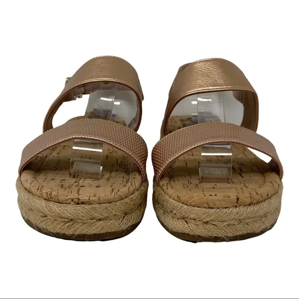 Circus By Sam Edelman Ani Espadrille Sandals Rose Gold Leather Size 6